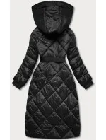 Čierna dlhá dámska páperová bunda (ag1-j9081)