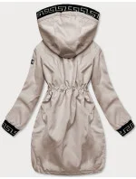 Béžová dámska bunda s ozdobnou lemovkou (B8139-51) Béžová dámska bunda s ozdobnou lemovkou (B8139-51)