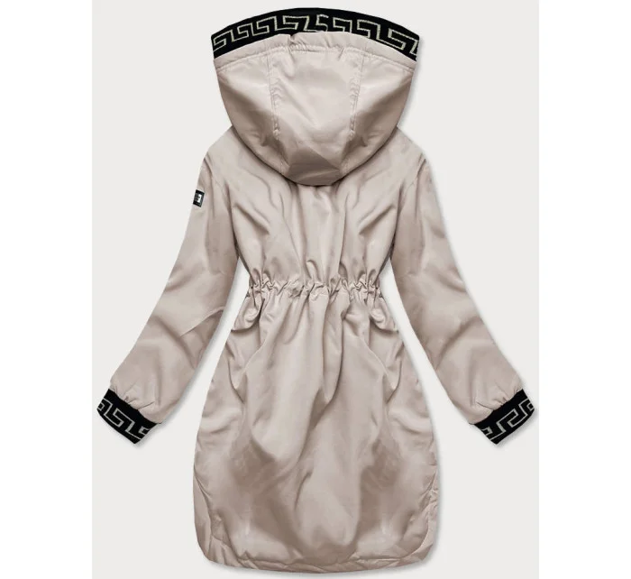 Béžová dámska bunda s ozdobnou lemovkou (B8139-51) Béžová dámska bunda s ozdobnou lemovkou (B8139-51)