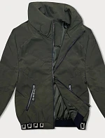 Dámska krátka bunda so stojačikom army (5M3161)