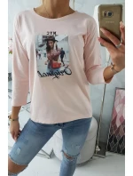 Halenka s potiskem Original powder pink Halenka s potiskem Original powder pink