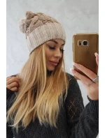 Paris fleecová čiapka K212 tmavo béžová + béžová