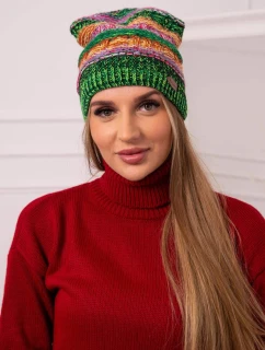 Fleecová čiapka Patrycja K254 fialová+zelená neónová