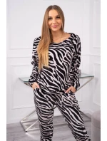 Zebra velúrová súprava čierna + béžová Zebra velúrová súprava čierna + béžová