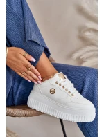 Tenisky Sportovní Boty Dámské Zateplené Na Masivní Podešvi Bílé model 21668392 - Boto Tenisky Sportovní Boty Dámské Zateplené Na Masivní Podešvi Bílé model 21668392 - Boto