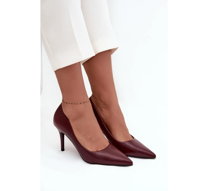 Dámské lodičky z eko kůže bordové model 21711396 - Boto Dámské lodičky z eko kůže bordové model 21711396 - Boto