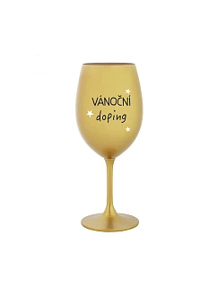 Vianočný pohár - zlatý pohár na víno 350 ml
