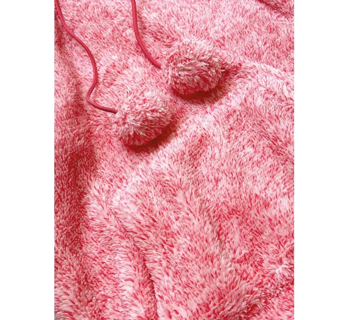 Červená melanžová dámská plyšová mikina model 17929619 - J.STYLE Červená melanžová dámská plyšová mikina model 17929619 - J.STYLE