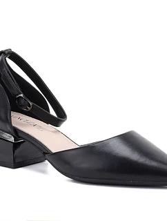 Dámské lodičky na klínku s páskem černé Vinceza 62278