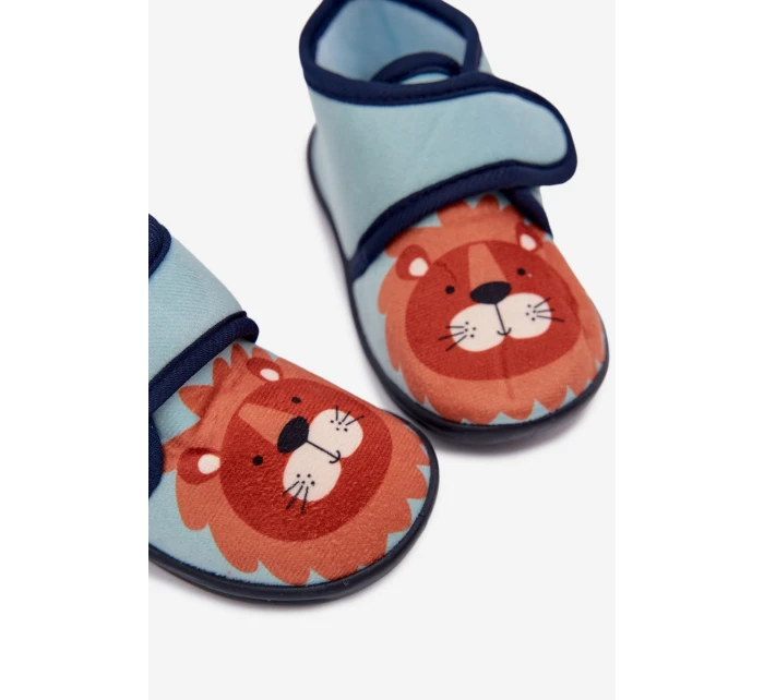 Dětské pantofle na suchý zip modré model 21794083 - Boto Dětské pantofle na suchý zip modré model 21794083 - Boto