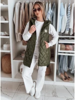 Dámská přechodná prošívaná vesta zelená Dstreet model 21984386 - FashionStreet