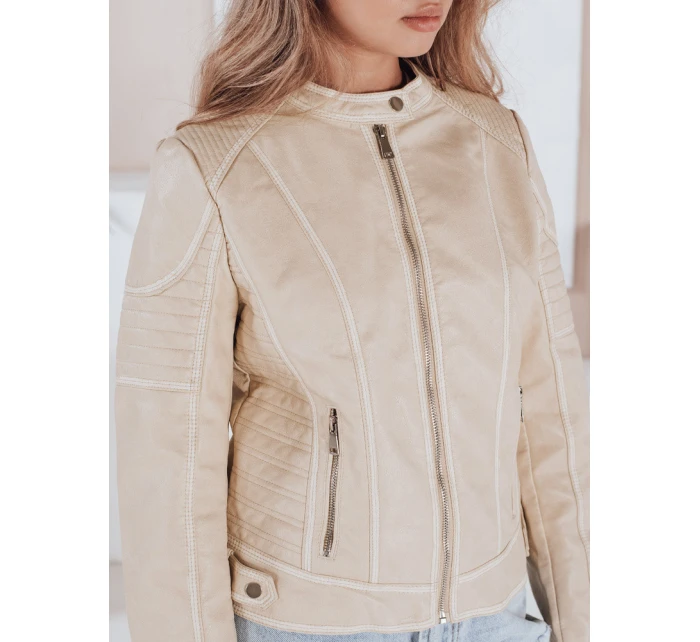 Dámská kožená bunda beige Dstreet model 21992181 - FashionStreet