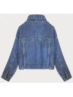 Světle modrá dámská džínová bunda s ozdobnými kamínky model 19917932 - 7 G'S CORE