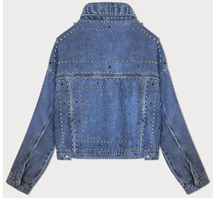 Světle modrá dámská džínová bunda s ozdobnými kamínky model 19917932 - 7 G'S CORE