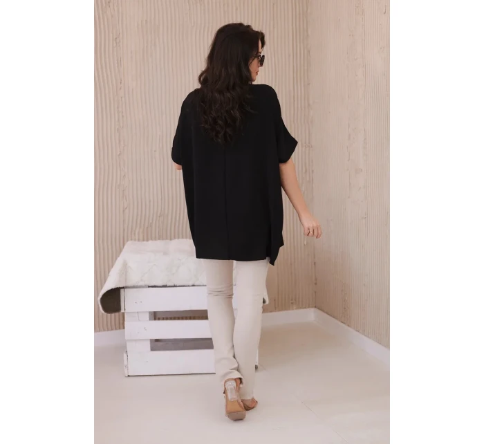 Oversized halenka s přívěskem černý