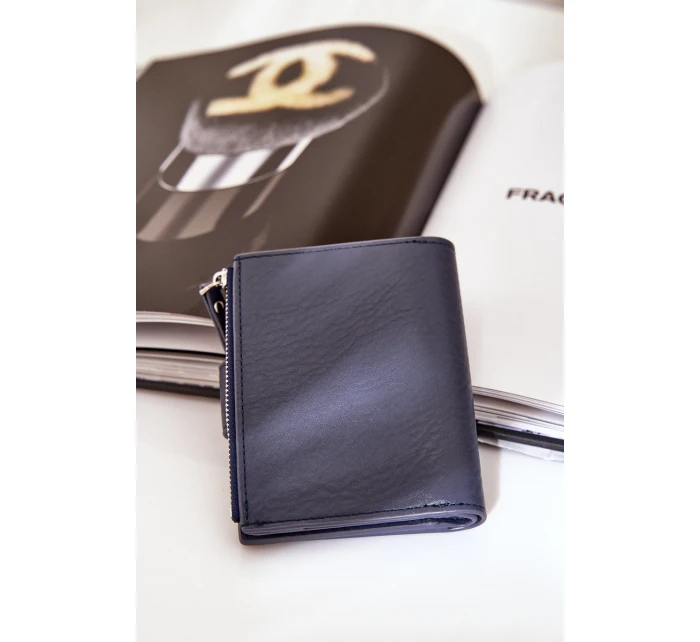 Portfel Damski Eko Skórzany Granatowy Jezorea