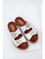 Kožené Ploché Sandály S Přezkami Bílé model 21686308 - Zazoo