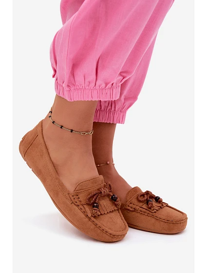 Dámské Mokasíny Ploché S Mašlí A  Camel model 22215897 - Boto