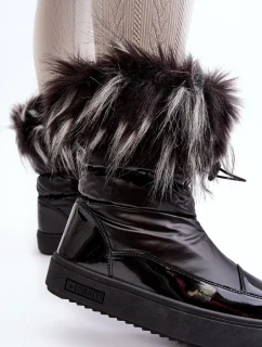 Dámské sněhule s kožešinou Black Big Star