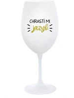 CHRASTÍ MI JAZYK - pohár na biele víno 350 ml