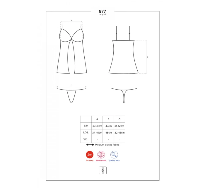 Smyslná košilka model 7569663 - Obsessive Smyslná košilka model 7569663 - Obsessive