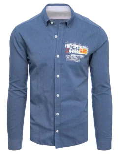 Pánska indigová košeľa FashionStreet DX2282