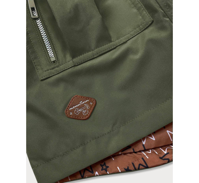 Dámska obojstranná bunda v khaki farbe parka / prešívaná (CAN-621)