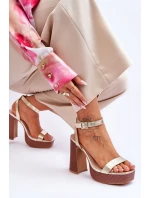 Kožené Sandály Na model 21620461 Platformě zlato Marina - Boto