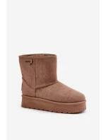 Wysokie Śniegowce Damskie Na Platformie Big Star OO274A097 Beżowe Wysokie Śniegowce Damskie Na Platformie Big Star OO274A097 Beżowe