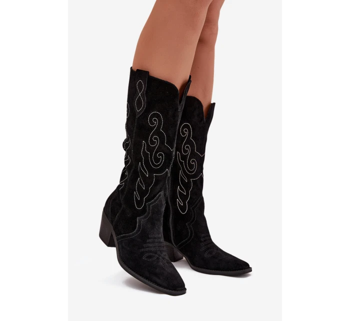 Velurové Dámské  Na Podpatku Černé model 21705036 - Zazoo