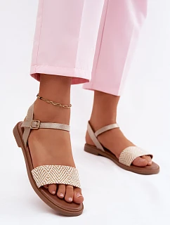 Dámské sandály na nízkém podpatku Zlaté Lumina