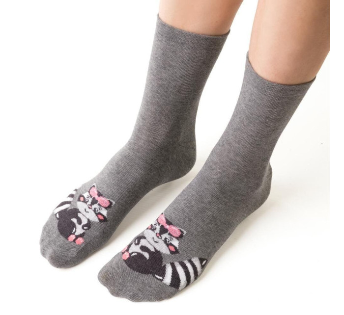 Kvalitné ponožky Mýval 099 sivé