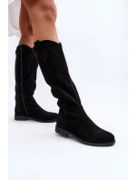 S.Barski HY66-132 Kozaki Damskie Ażurowe Czarne