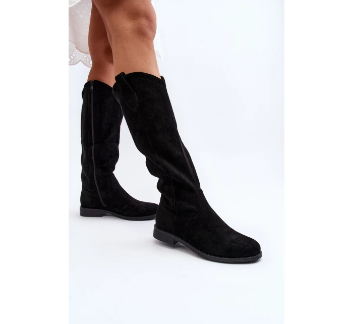 S.Barski HY66-132 Kozaki Damskie Ażurowe Czarne