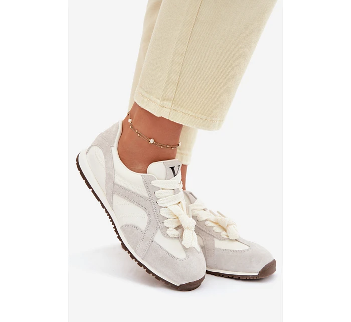 Semišové Dámské Tenisky model 22073044 Šedé - VINCEZA