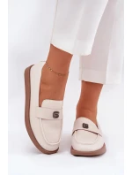 Dámske elegantné mokasíny s ozdobným detailom Vinceza - béžové