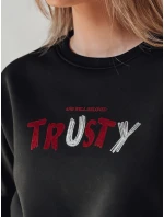 Dámska nadrozmerná mikina s výšivkou SOFTRUS čierna FashionStreet BY1408 Dámska nadrozmerná mikina s výšivkou SOFTRUS čierna FashionStreet BY1408