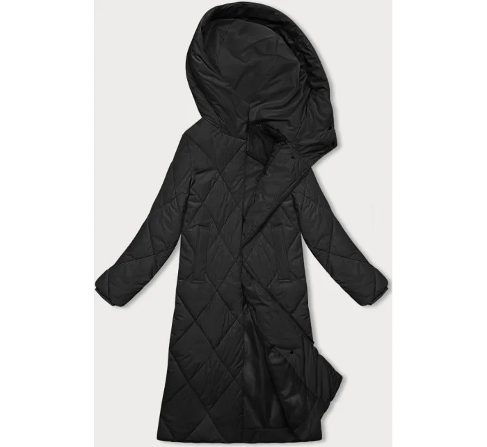 Černá dlouhá zimní bunda s kapucí model 21246731 - J.STYLE Černá dlouhá zimní bunda s kapucí model 21246731 - J.STYLE
