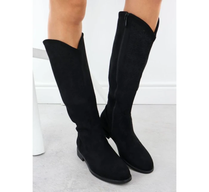 Černé ažurové dámské boty model 22052334 - S.Barski