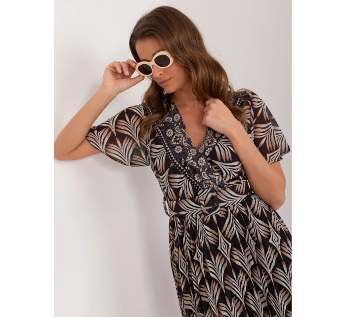 Šaty DHJ SK 11331 7.71 čierna a béžová