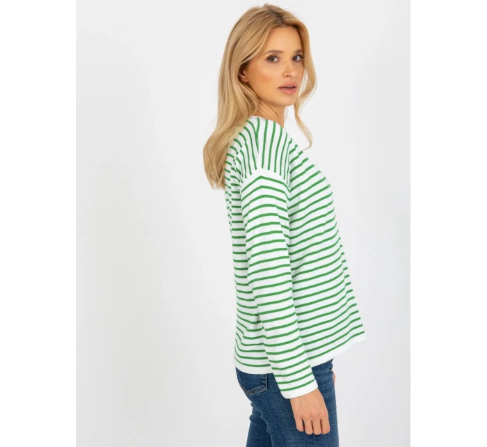 Dámsky sveter LC SW 6006 .22 biele a zelené - FPrice