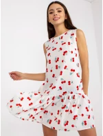 Sukienka LK SK biało czerwony model 21141992 - FPrice Sukienka LK SK biało czerwony model 21141992 - FPrice