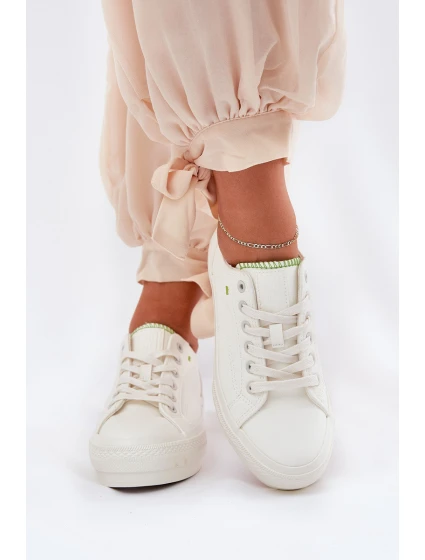 Trampki Damskie Na Platformie Z Eko Skóry Big Star RR274A295 Białe