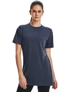 Dámske tričko Printed Extended SS SS23 tm.šedé - Under Armour