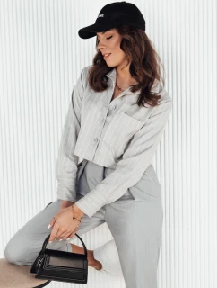 Dámske pruhované tričko GIRSA sivé FashionStreet DY0402