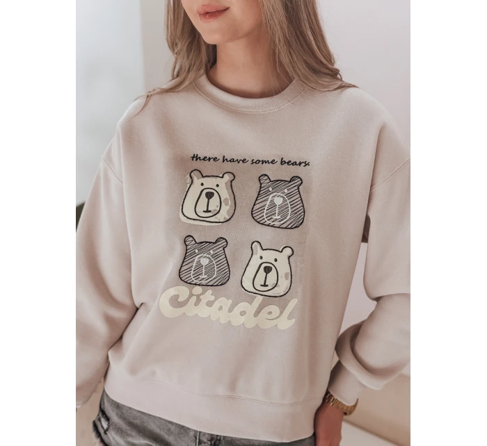 Dámská oversize mikina s  beige Dstreet model 21988115 - FashionStreet