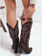 Dámske semišové kovbojské čižmy hnedé FashionStreet ZY1161 Dámske semišové kovbojské čižmy hnedé FashionStreet ZY1161