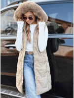 Dámská prošívaná béžová vesta Dstreet model 21993342 - FashionStreet Dámská prošívaná béžová vesta Dstreet model 21993342 - FashionStreet