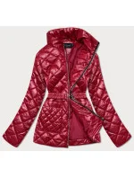 Červená prošívaná dámská bunda s páskem model 17099021 - BH FOREVER