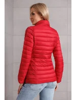 Červená prešívaná dámska bunda so stojačikom (16M9111-270)